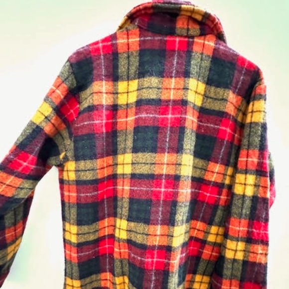 Plaid wool shacket. Shirt jacket. - Picture 2 of 2